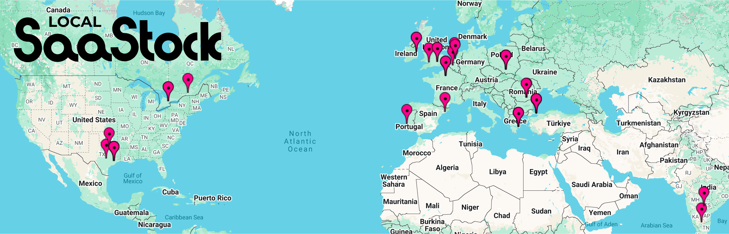 SaaStock Local 2024 map