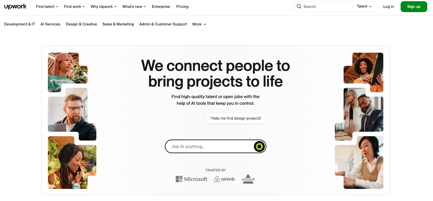 Upwork.com homepage